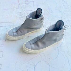 Converse Chuck Taylor All Star Leather High-Top Punk Boots – Light Grey